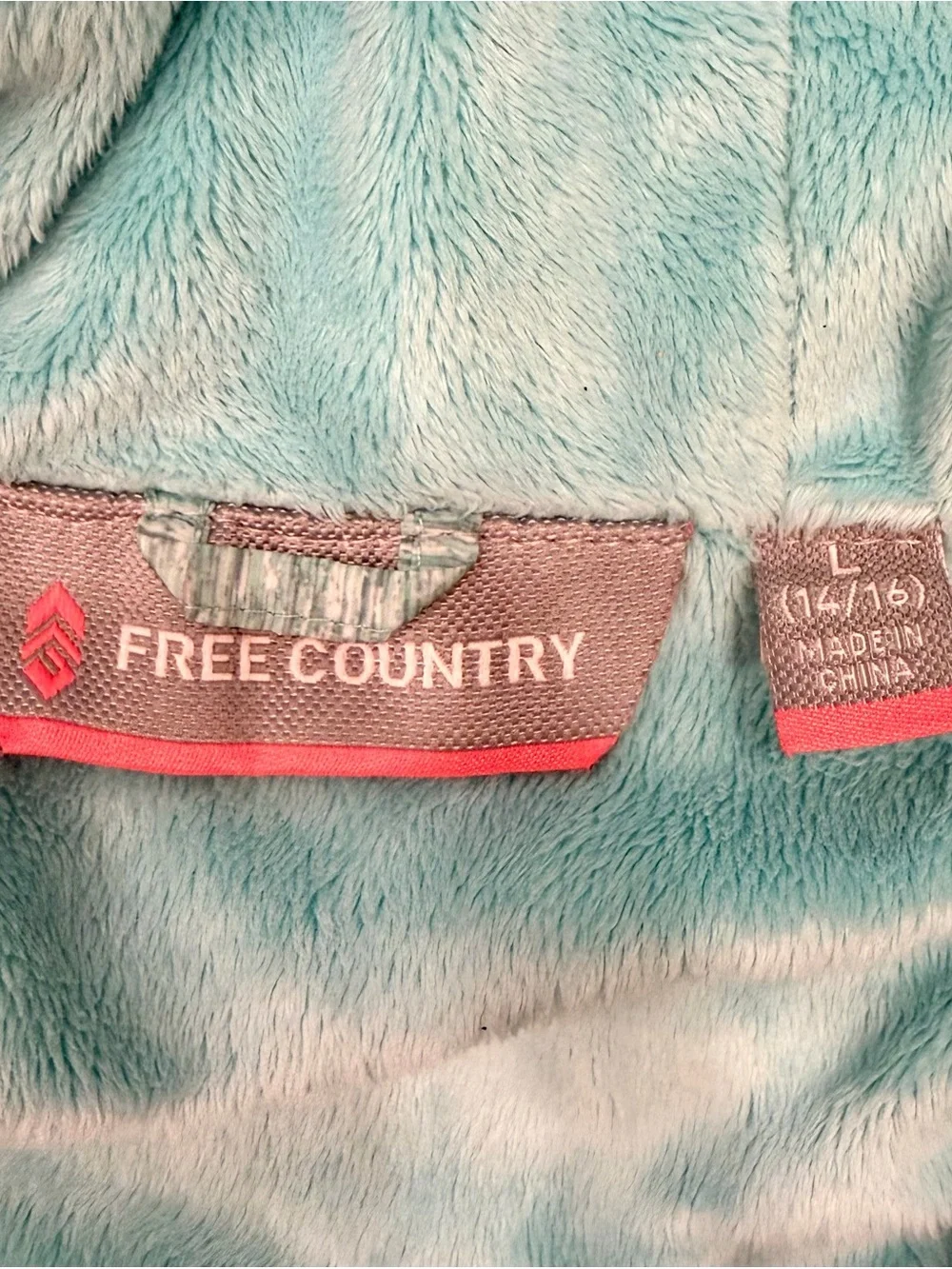 Free Country Water Resistant Jacket Hoodie Youth Girls L Teal Soft 14-16